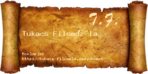 Tukacs Filoméla névjegykártya